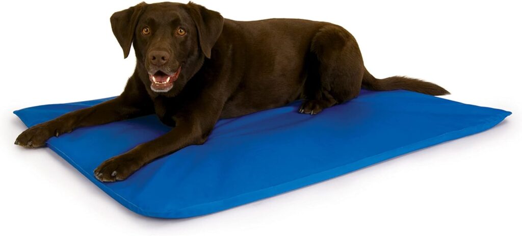 KH Pet Products Cool Bed III Dog Cooling Mat, Cooling Dog Beds for Large Dogs, Dog Cooling Mat for Dog Carrier, Outdoor Dog Bed Cooling Pad for Dog, Pet Cooling Mat - Blue Large 32 X 44 Inches